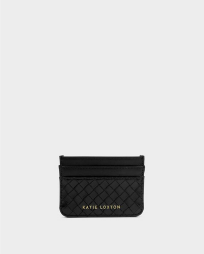 Katie Loxton | Black Nova Woven Texture Card Holder