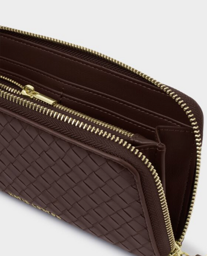 Katie Loxton | Chocolate Nova Woven Texture Large Purse