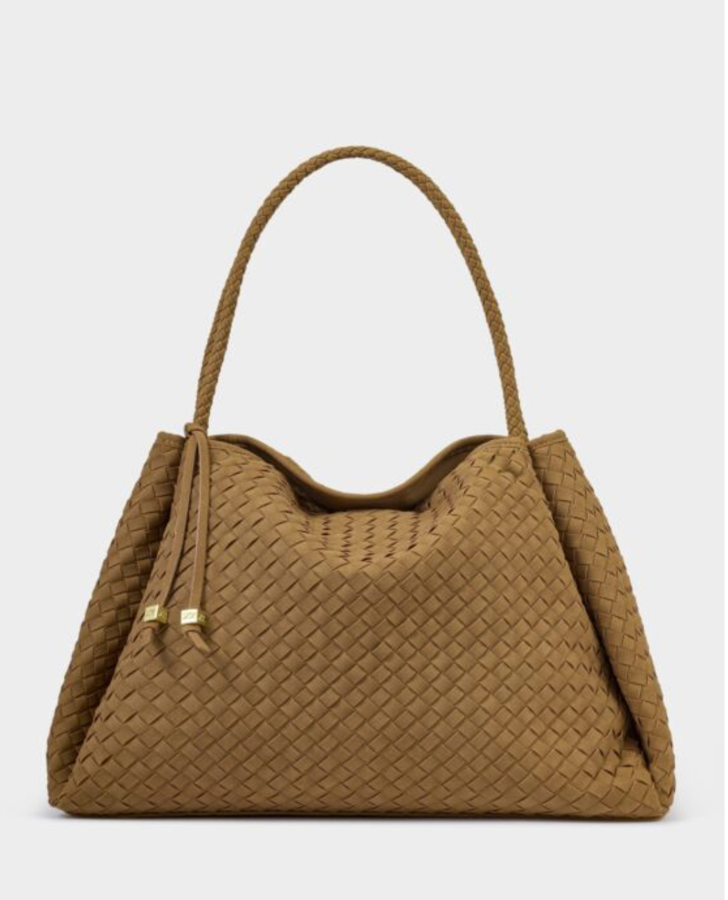 Katie Loxton | Light Caramel Nova Hand Woven Suedette Large Shoulder Bag