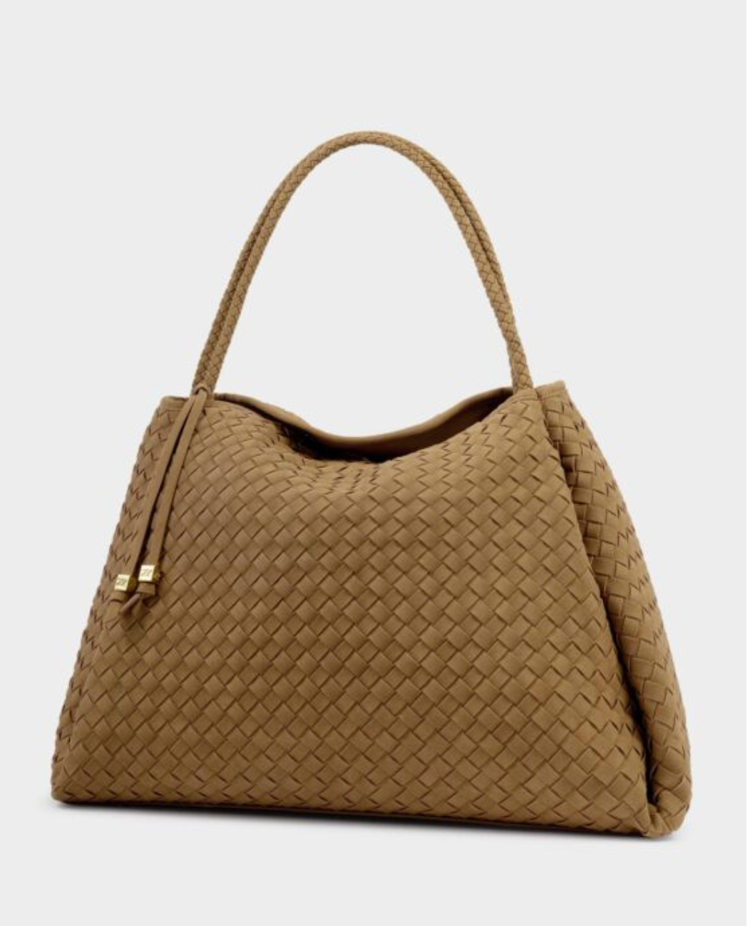 Katie Loxton | Light Caramel Nova Hand Woven Suedette Large Shoulder Bag