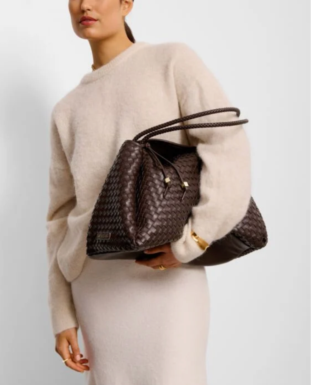 Katie Loxton | Chocolate Nova Hand Woven Large Shoulder Bag