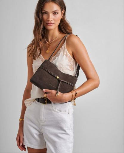 Katie Loxton | Bitter Chocolate Lori Suedette Crossbody Bag