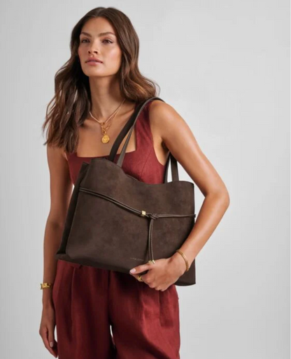 Katie Loxton | Bitter Chocolate Lori Suedette Tote Bag