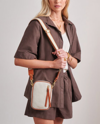 Katie Loxton | Cognac Hallie Canvas Small Crossbody Bag