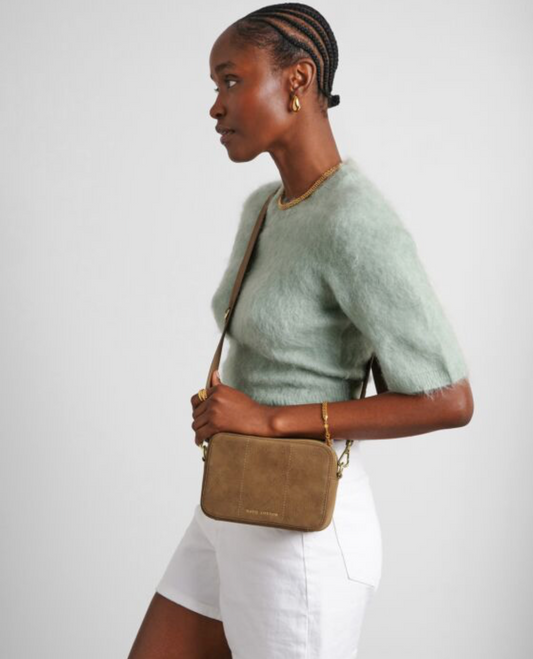 Katie Loxton | Caramel Avery Quilted Suedette Small Crossbody Bag