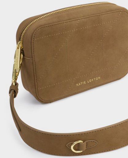 Katie Loxton | Caramel Avery Quilted Suedette Small Crossbody Bag