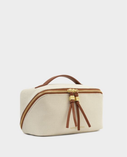 Katie Loxton | Cognac Soho Medium Canvas Makeup & Wash Bag