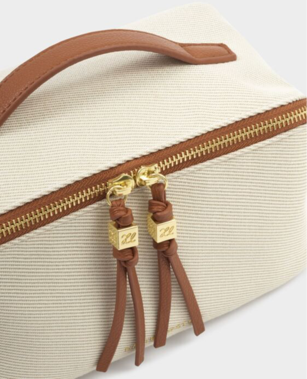 Katie Loxton | Cognac Soho Medium Canvas Makeup & Wash Bag