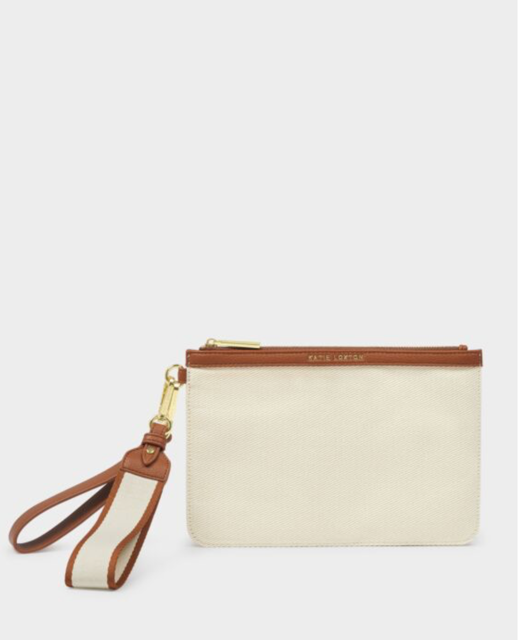 Katie Loxton | Cognac Hallie Canvas Wristlet Pouch