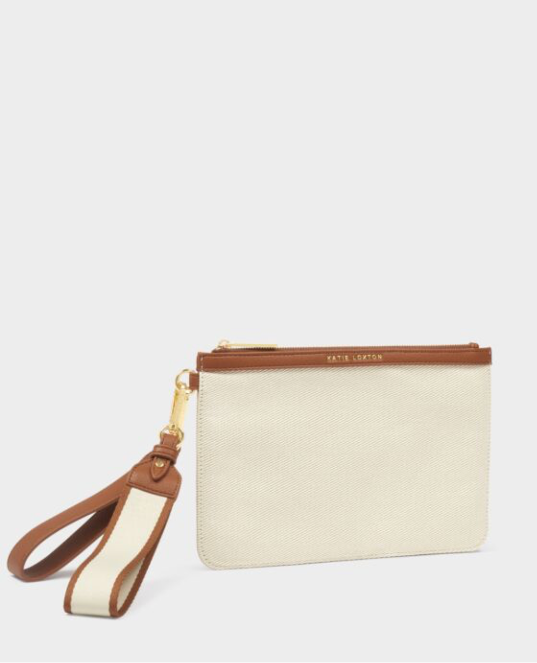 Katie Loxton | Cognac Hallie Canvas Wristlet Pouch