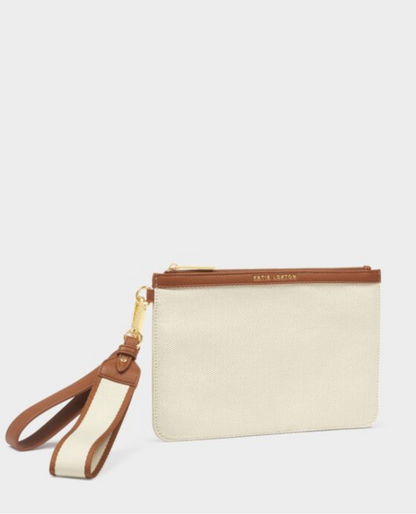 Katie Loxton | Cognac Hallie Canvas Wristlet Pouch