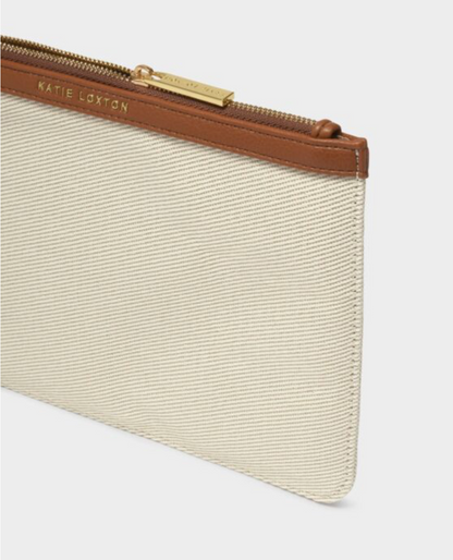 Katie Loxton | Cognac Hallie Canvas Wristlet Pouch
