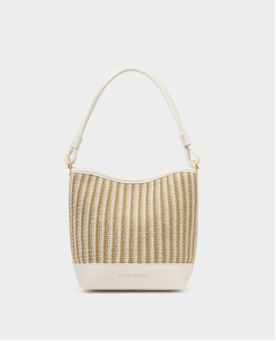 Katie Loxton | Off White Sorrento Striped Raffia Bucket Bag
