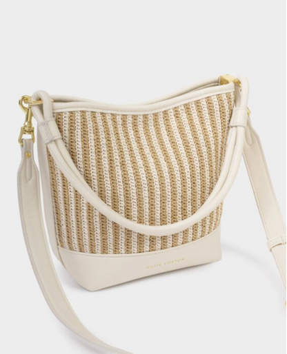 Katie Loxton | Off White Sorrento Striped Raffia Bucket Bag