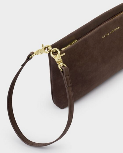 Katie Loxton | Bitter Chocolate Cord Small Suedette Shoulder Bag