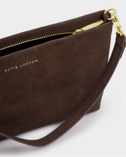 Katie Loxton | Bitter Chocolate Cord Small Suedette Shoulder Bag