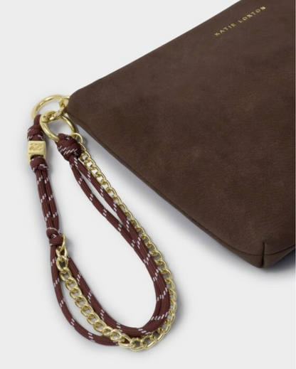 Katie Loxton | Bitter Chocolate Cord Small Suedette Shoulder Bag