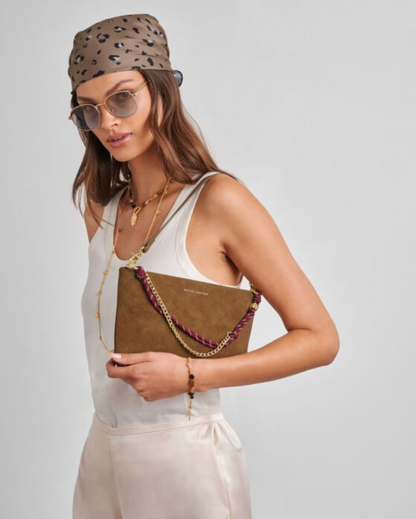 Katie Loxton | Caramel Cord Small Suedette Shoulder Bag