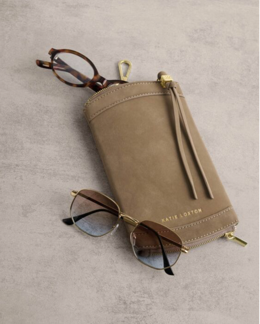 Katie Loxton | Taupe Clip-On Suedette Sunglasses Case