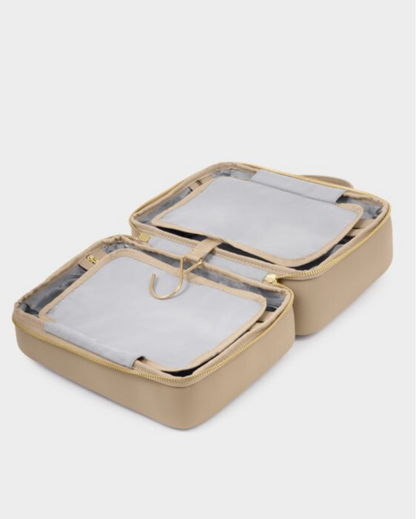 Katie Loxton | Light Taupe Hanging Makeup & Wash Bag