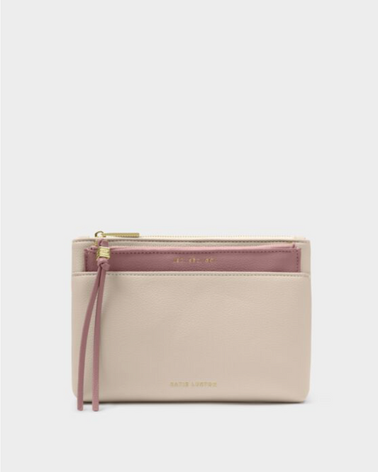 Katie Loxton | Oyster & Deep Rose Travel Duo Pouch