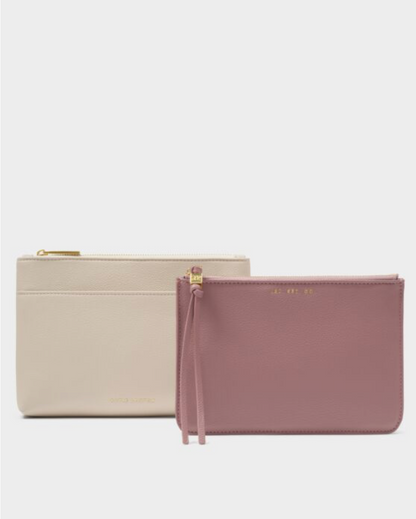 Katie Loxton | Oyster & Deep Rose Travel Duo Pouch