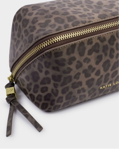 Katie Loxton | Leopard Fold Out Makeup Bag With Mirror