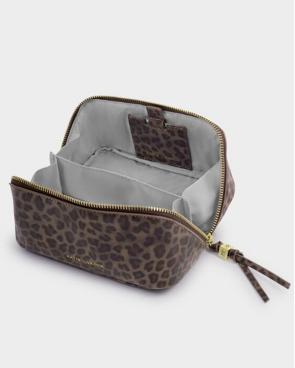 Katie Loxton | Leopard Fold Out Makeup Bag With Mirror