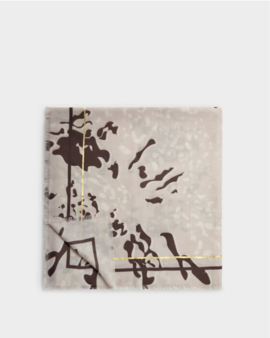 Katie Loxton | Light Taupe, Chocolate & Gold Animal Printed Scarf