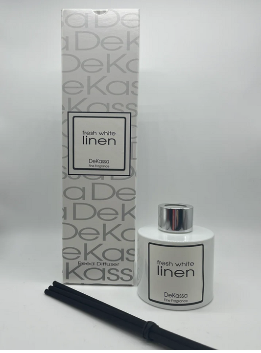 Dekassa | Fresh White Linen Luxury Scented Reed Diffuser