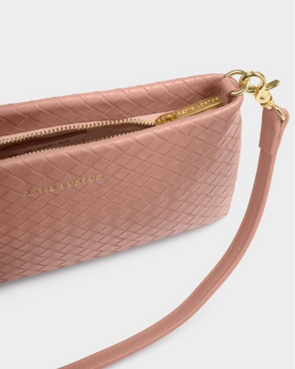Katie Loxton | Pink Clay Nova Woven Texture Clutch