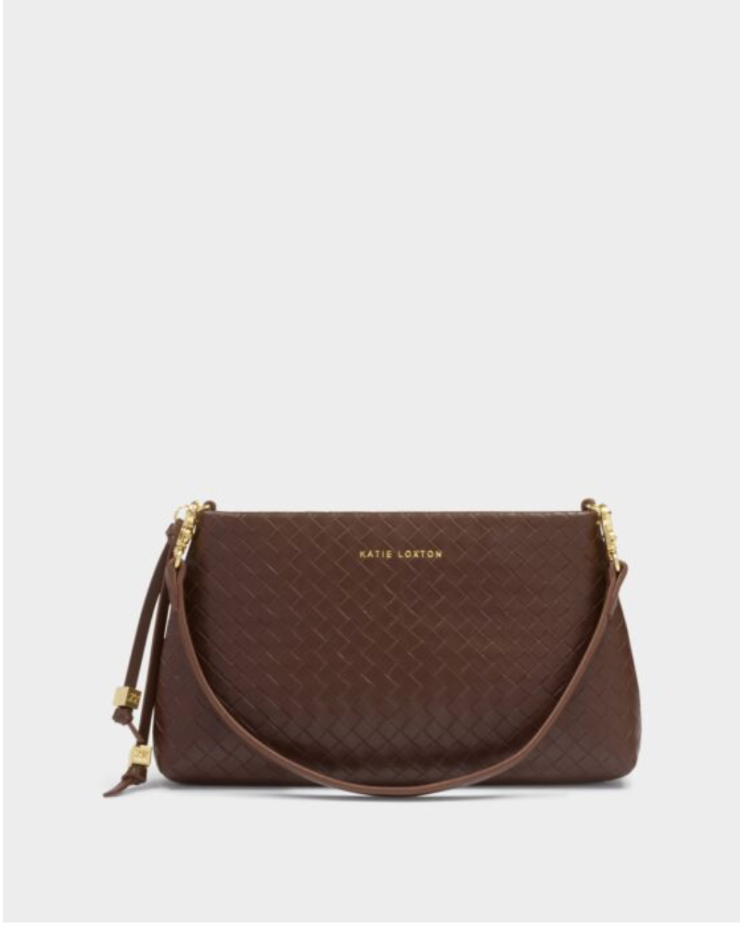 Katie Loxton | Dark Chocolate Nova Woven Texture Clutch