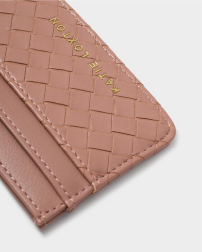Katie Loxton | Pink Clay Nova Woven Texture Card Holder