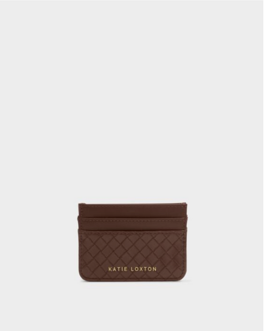 Katie Loxton | Chocolate Nova Woven Texture Card Holder
