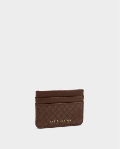 Katie Loxton | Chocolate Nova Woven Texture Card Holder