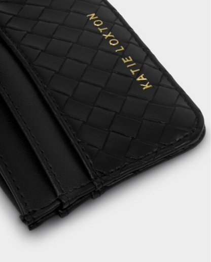 Katie Loxton | Black Nova Woven Texture Card Holder