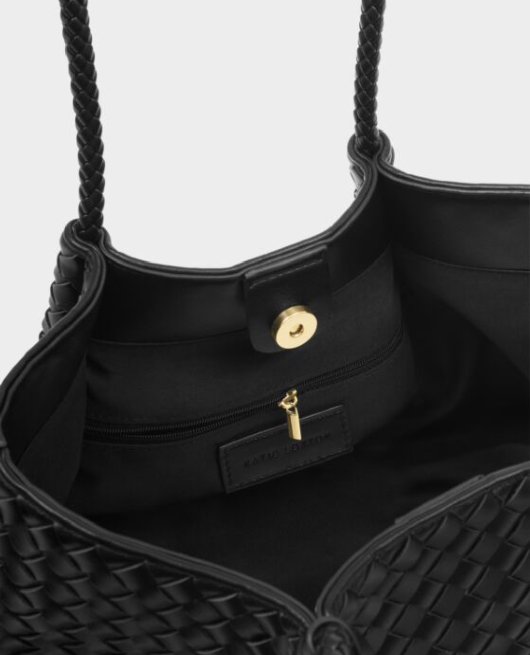 Katie Loxton | Black Nova Hand Woven Small Shoulder Tote