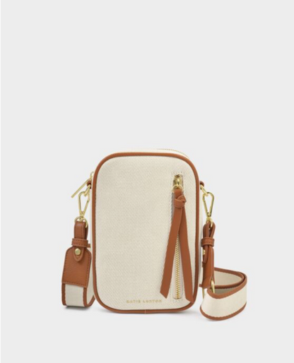 Katie Loxton | Cognac Hallie Canvas Small Crossbody Bag