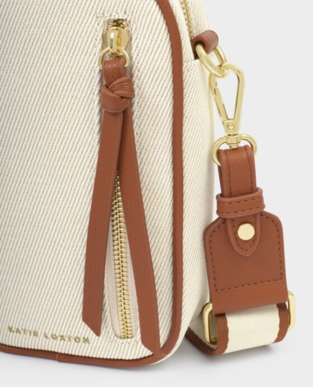 Katie Loxton | Cognac Hallie Canvas Small Crossbody Bag