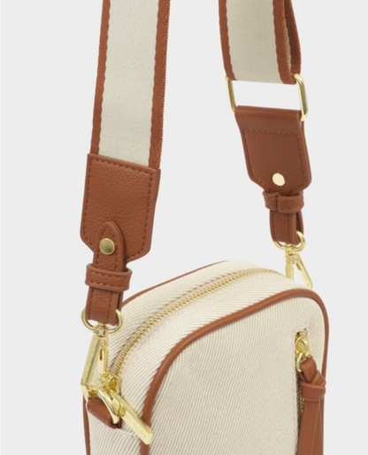 Katie Loxton | Cognac Hallie Canvas Small Crossbody Bag