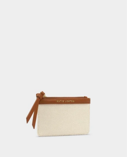 Katie Loxton | Cognac Hallie Canvas Coin & Card Holder