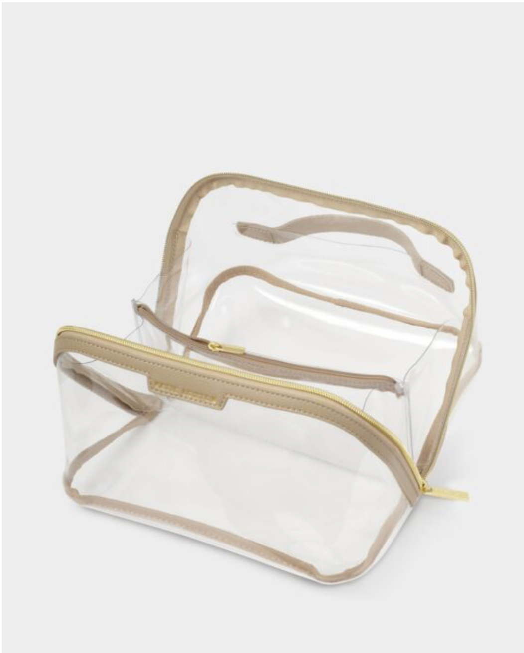 Katie Loxton | Light Taupe Clear Large Makeup & Wash Bag