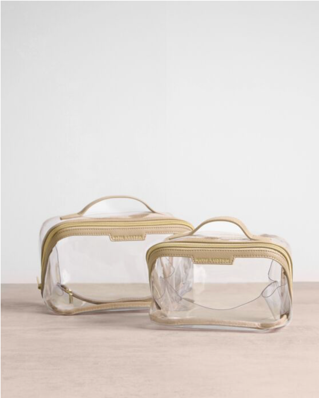 Katie Loxton | Light Taupe Clear Medium Makeup & Wash Bag