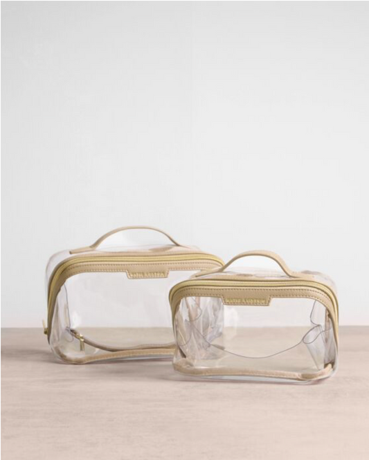 Katie Loxton | Light Taupe Clear Large Makeup & Wash Bag