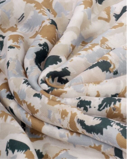 Katie Loxton | White, Caramel & Navy Terrazzo Printed Scarf