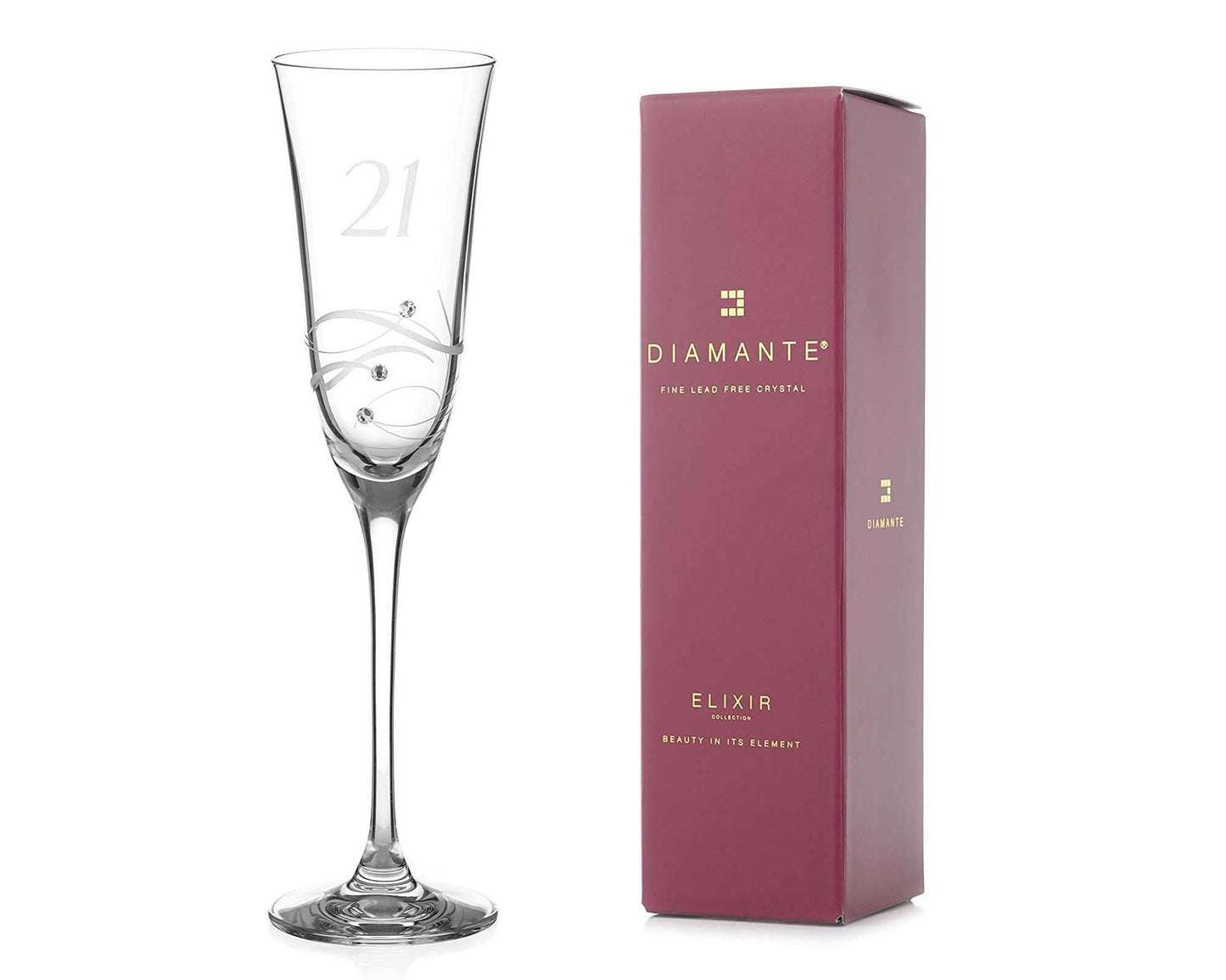 Diamante Swarovski 21st Birthday Champagne Glass – Single C
