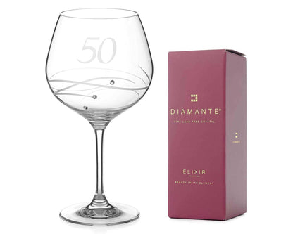Diamante Swarovski 50th Birthday Or Anniversary Gin Copa –