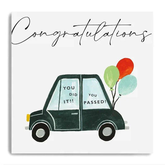 Card - Congratulations You've Passed - Car With Balloons