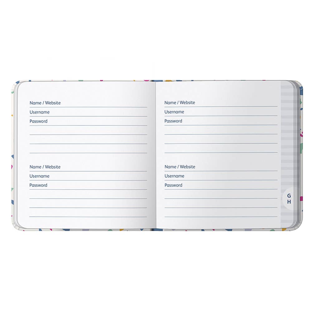 Password Book | Small Password Organiser | Terrazzo Design