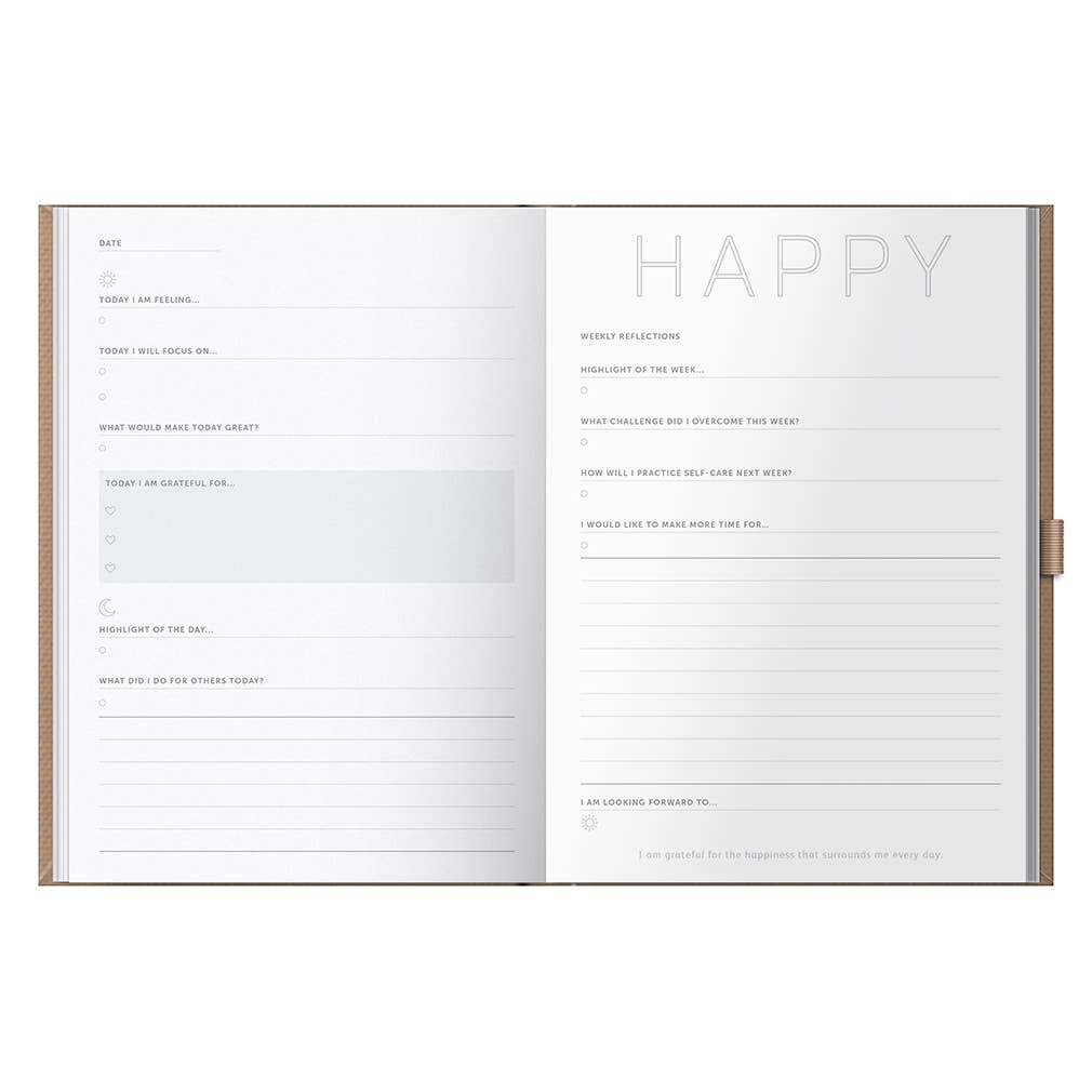 Gratitude Journal - 6 Month Undated Planner - Fabric Cover